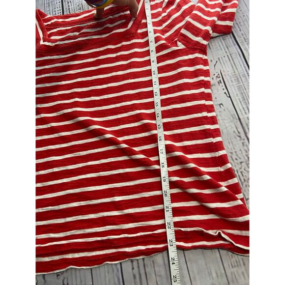 Talbots Tee Shirt Womens XL Stripe Square Neck 3/4 Quarter Sleeve Cotton - Picture 7 of 10